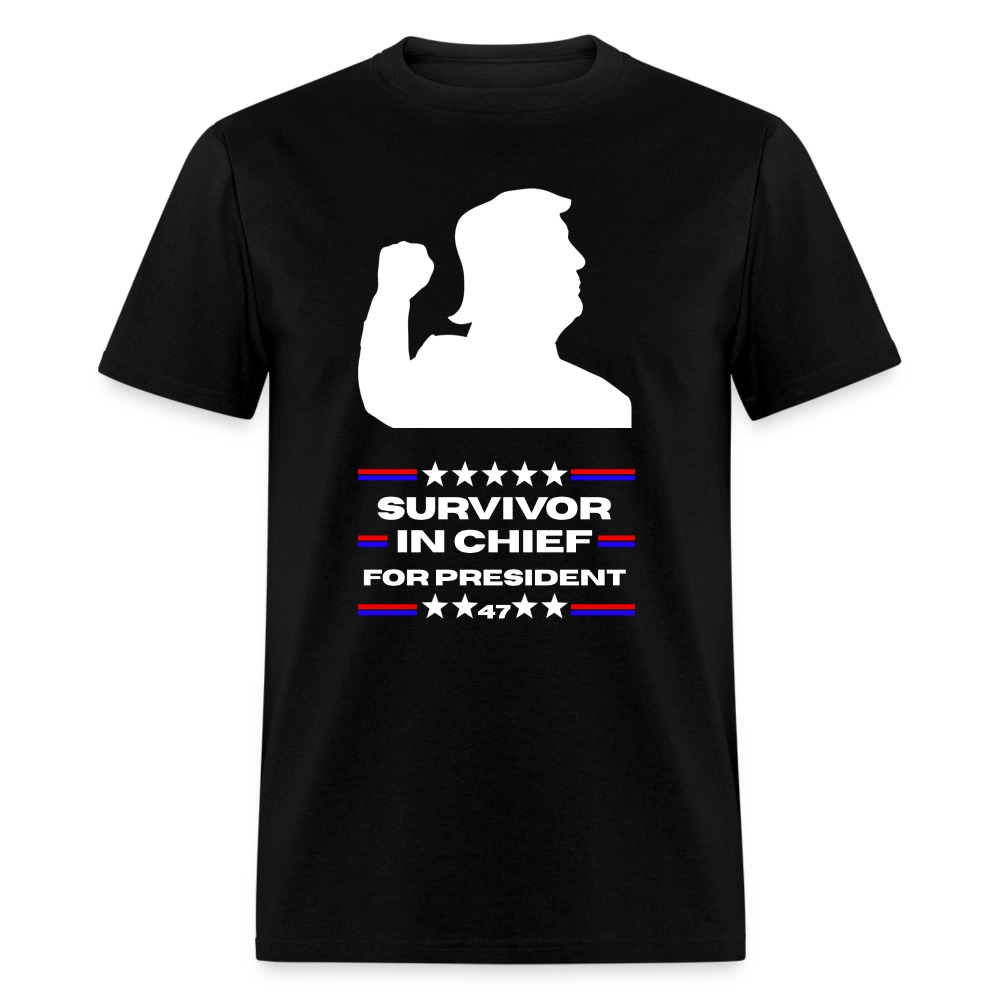 Survivor In Chief For President - Black Tee Shirt - black